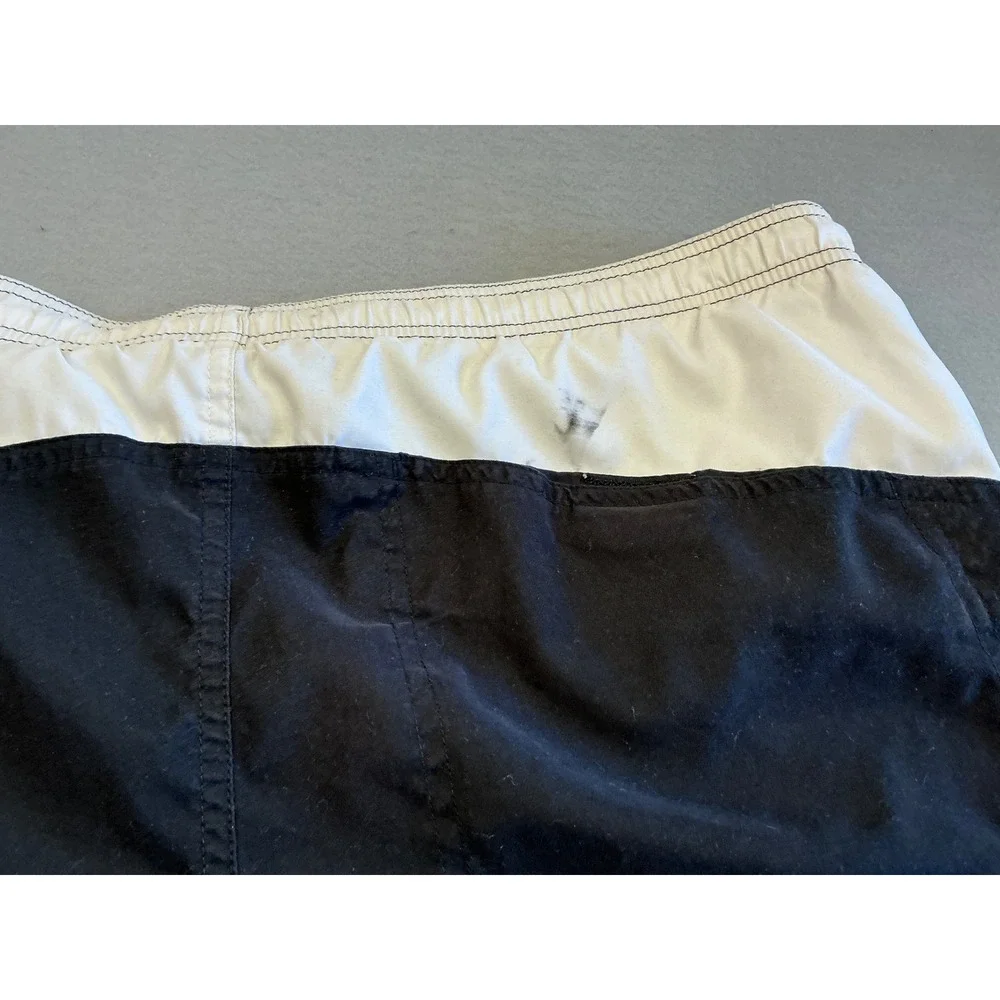 Nike Vintage Board Shorts Black White Swim Trunks Mesh Lined Mens XL U50901WWW